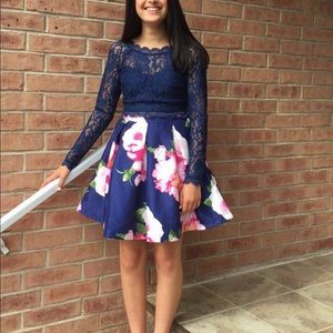 2 PC LACE FLORAL DRESS